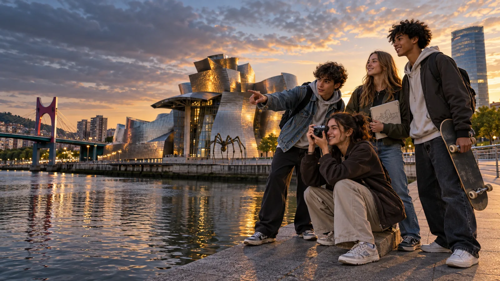 Familias locales disfrutando de un plan para 13–17 años en Bilbao y Bizkaia