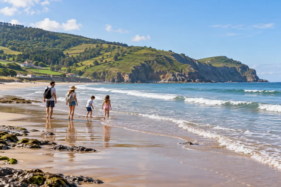 Playa de La Arena como plan familiar en Muskiz-Zierbena